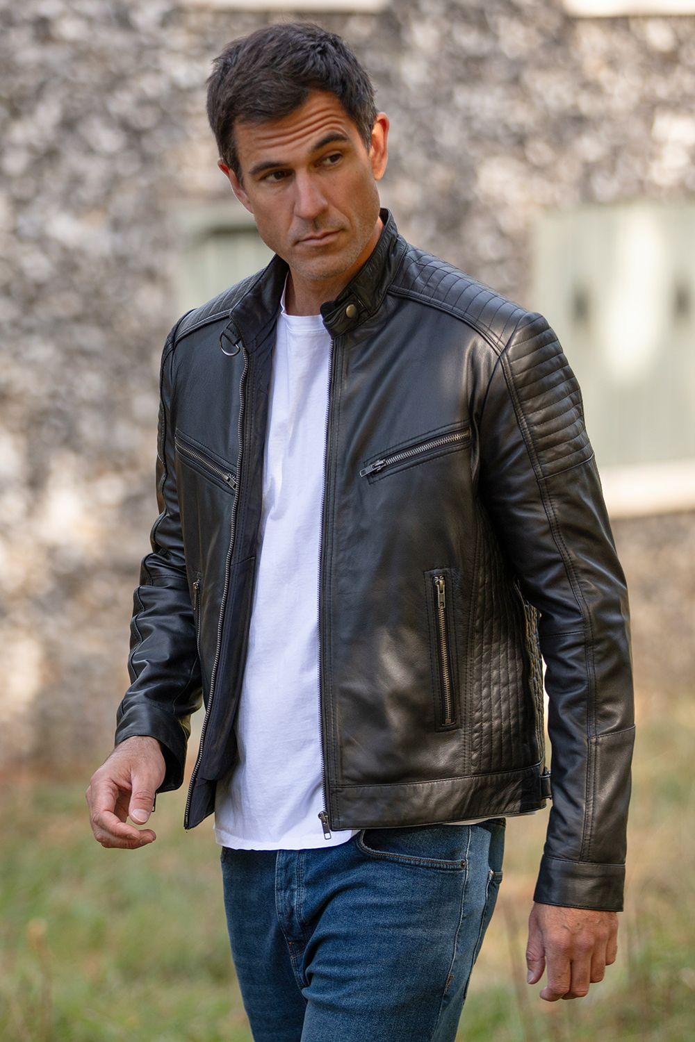 'Vincenzo' Mens Leather Biker Jacket by ASHWOOD LEATHER 'Vincenzo' Mens Leather Biker Jacket by ASHWOOD LEATHER