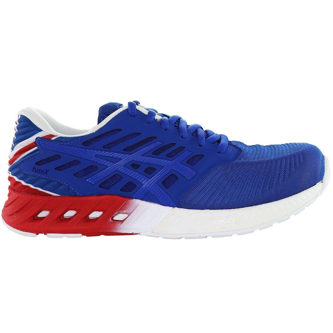 FuzeX Country Pack Blue Red Synthetic Lace Up Trainers by ASICS FuzeX Country Pack Blue Red Synthetic Lace Up Trainers by ASICS