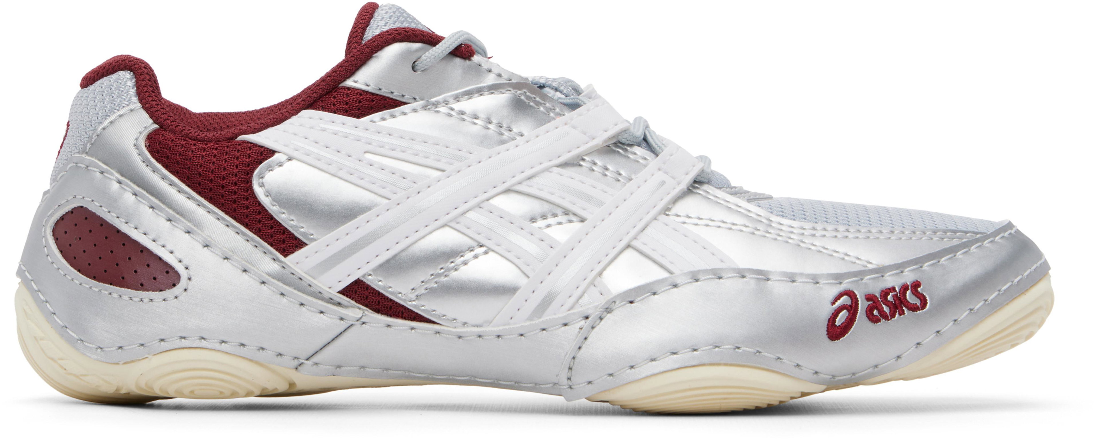 Silver & Burgundy Hypersync Sneakers by ASICS