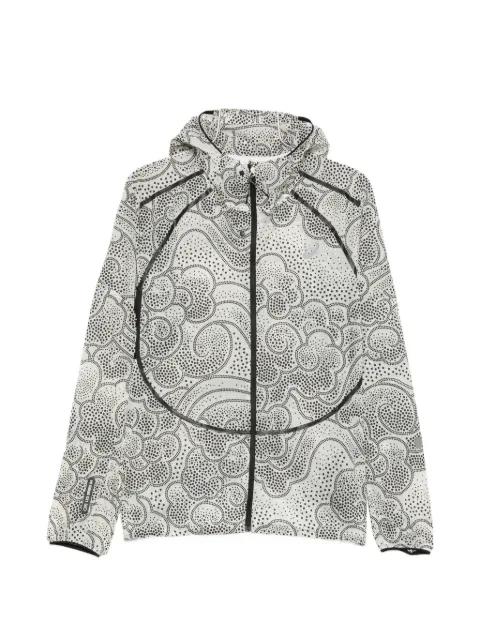 dot-print hoodied jacket by ASICS