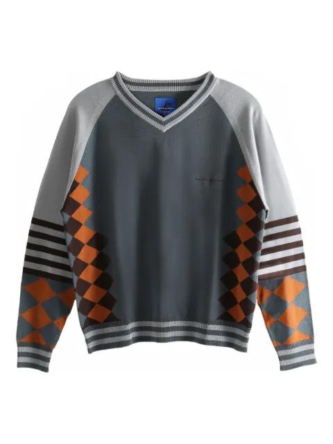 x Argyle striped ribbed hem jumper by ASICS
