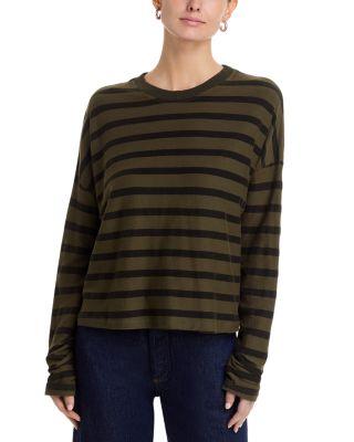 Cropped Long Sleeve Stripe Tee by ASKK NY