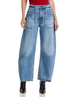 Twisted High Rise Barrel Leg Jeans in Blondie by ASKK NY