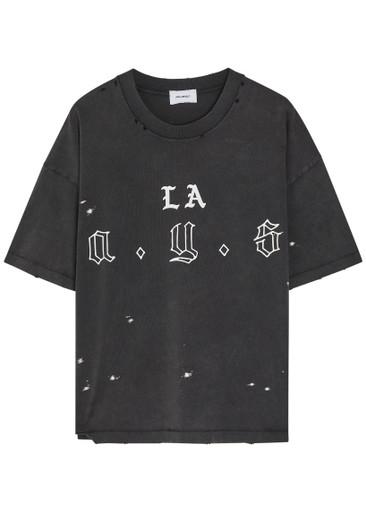 Vintage printed distressed cotton T-shirt by ASKYURSELF