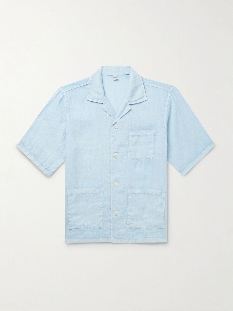 Camp-Collar Linen Shirt by ASPESI
