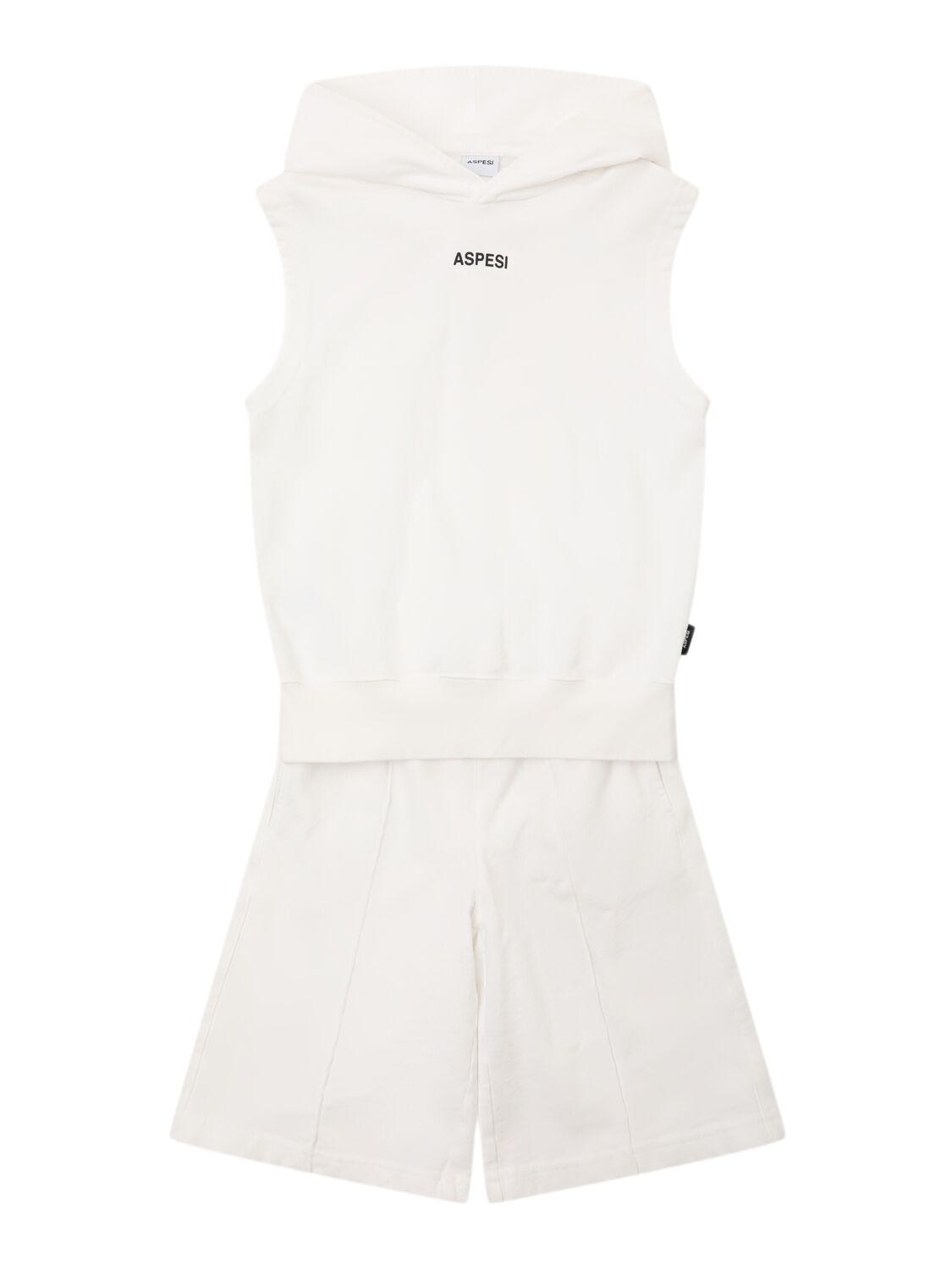 Cotton Sleeveless Sweatshirt & Shorts by ASPESI