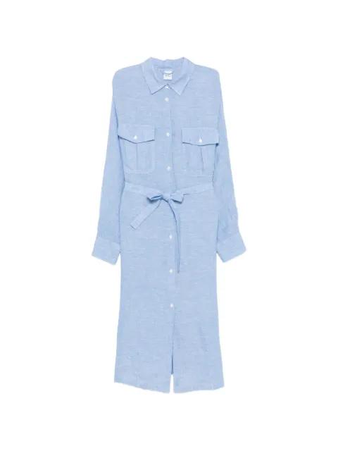 belted chest-pockets shirt dress by ASPESI