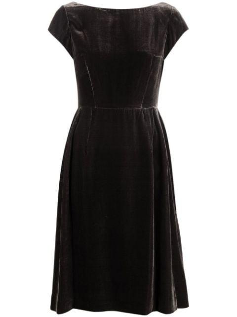 cap-sleeve velvet-effect dress by ASPESI