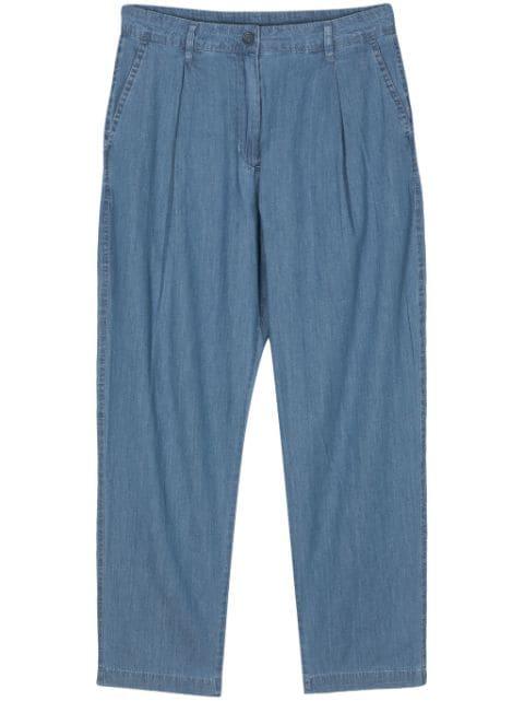 chambray tapered trousers by ASPESI