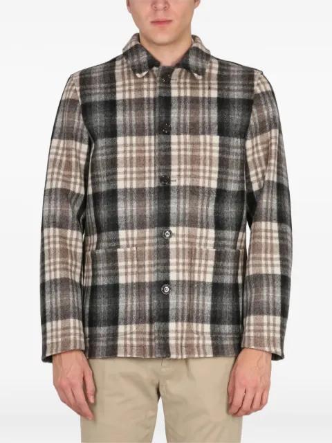 checked-pattern buttoned shirt by ASPESI