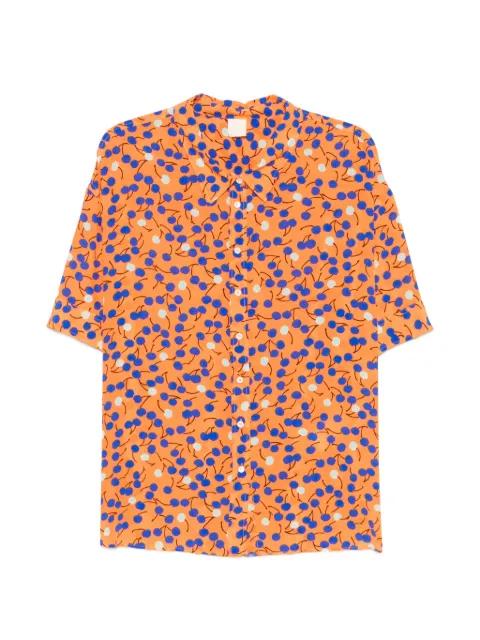 cherry-print short-sleeve blouse by ASPESI