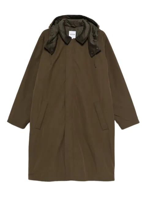 corduroy-trim hoodied coat by ASPESI