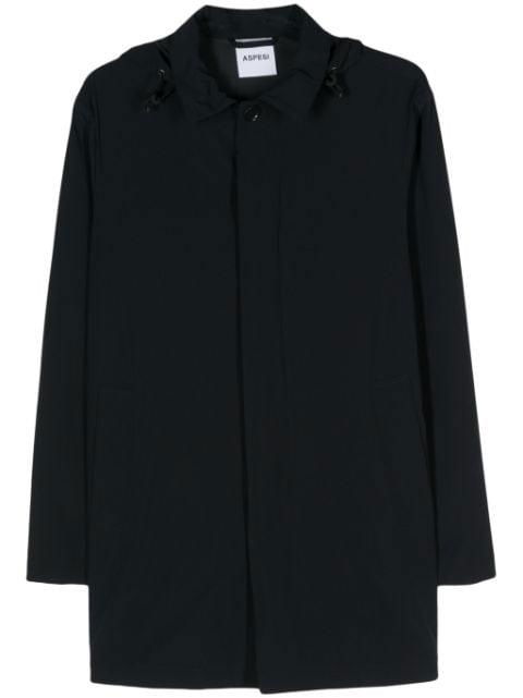 detachable hood buttoned coat by ASPESI