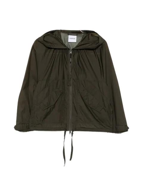 drawstring-hoodied zip-up jacket by ASPESI
