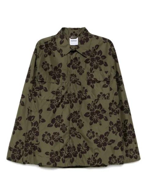 hibiscus-print lightweight jacket by ASPESI