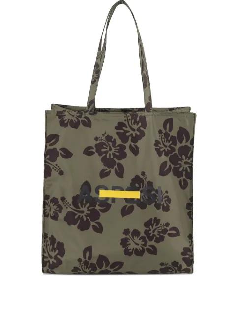 hibiscus-print tote bag by ASPESI