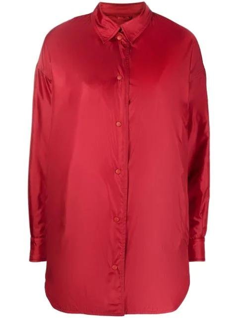 high-shine snap-fastening shirt jacket by ASPESI