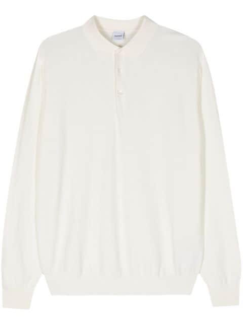 long-sleeve cotton polo top by ASPESI