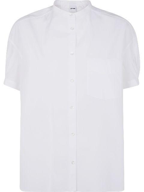 mandarin collar gathered cotton shirt by ASPESI