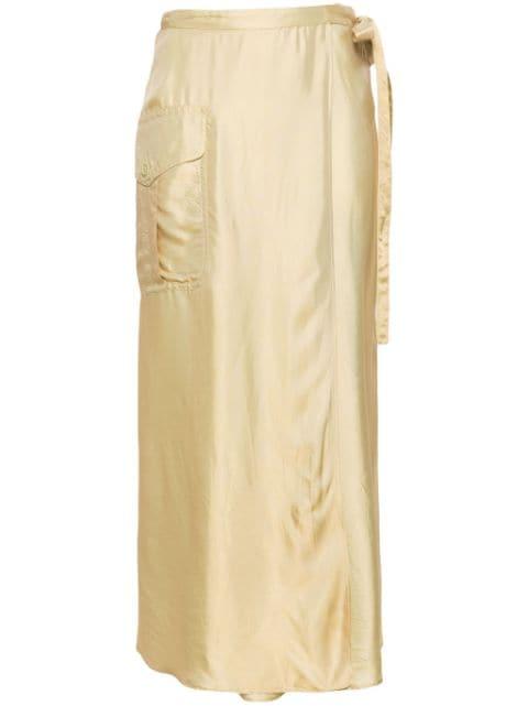 metallic wrap cargo skirt by ASPESI