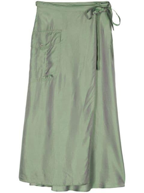 metallic wrap midi skirt by ASPESI