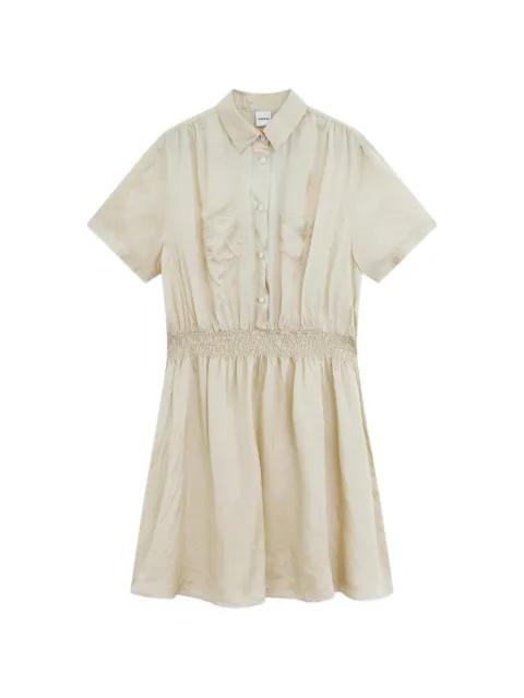 patch-pocket shirred mini dress by ASPESI