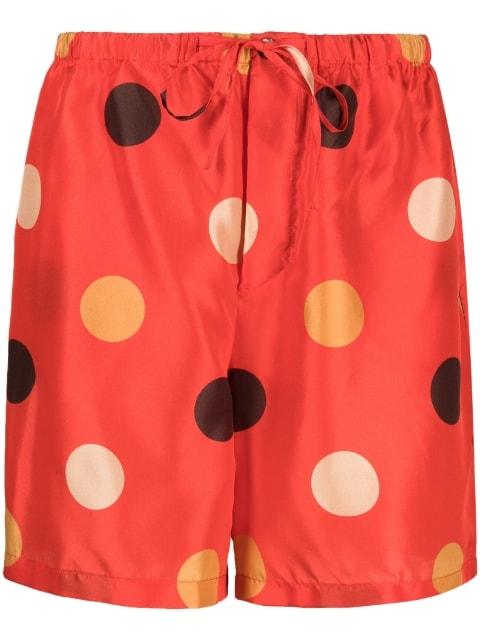 polka-dot drawstring shorts by ASPESI