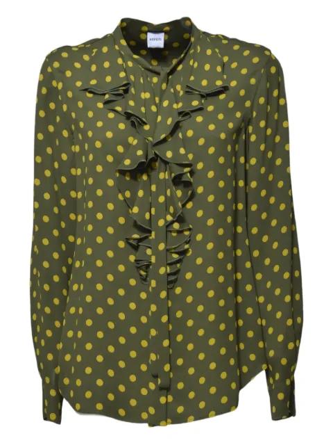 polka dot-print ruffled blouse by ASPESI