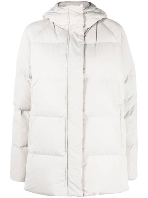 quilted-finish hoodied coat by ASPESI