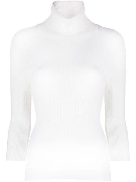 ribbed-knit roll neck knitted top by ASPESI