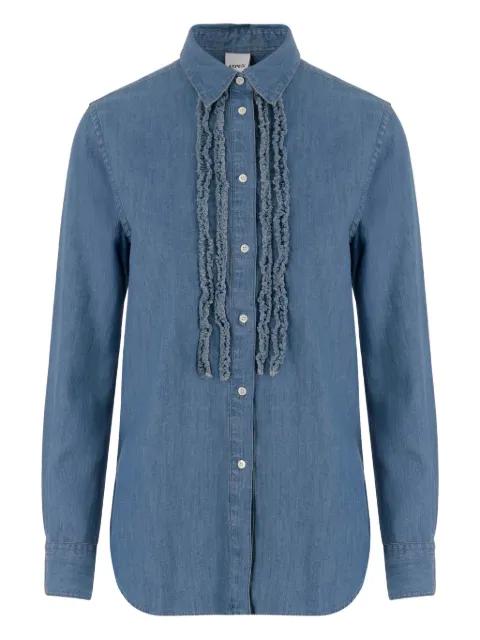 ruffled-detail denim shirt by ASPESI