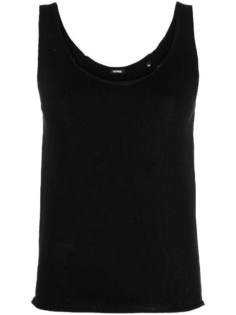 scoop neck knitted vest top by ASPESI
