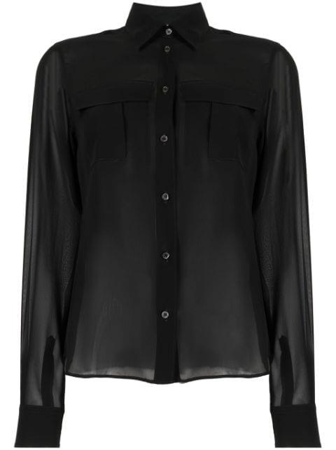 semi-sheer construction silk blouse by ASPESI