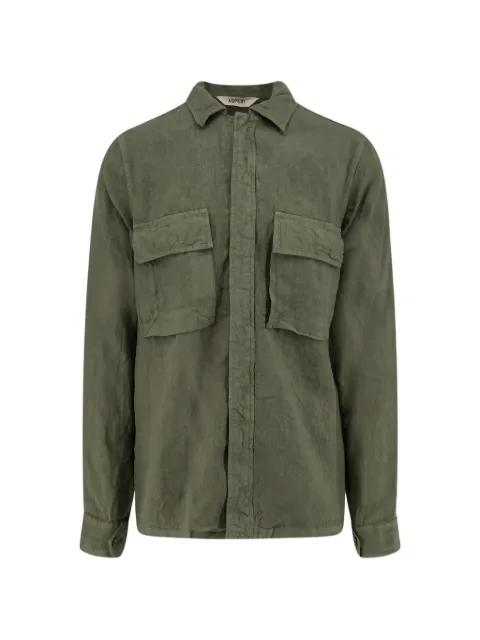 slub-texture chest-pocket shirt by ASPESI