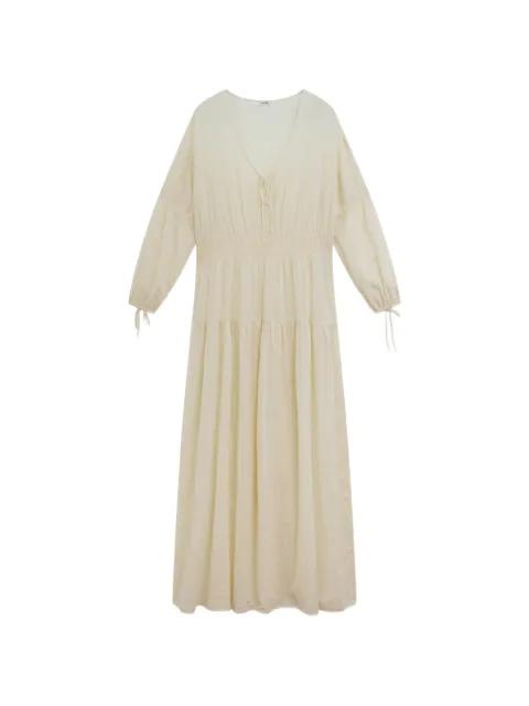 tiered shirred midi dress by ASPESI