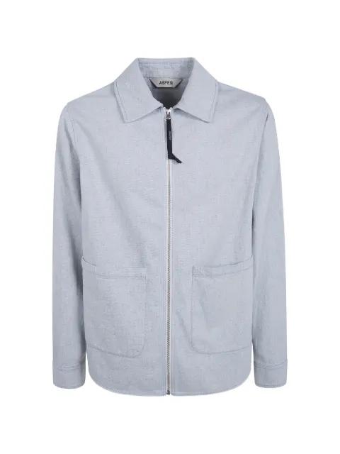 zip-up patch-pocket overshirt by ASPESI