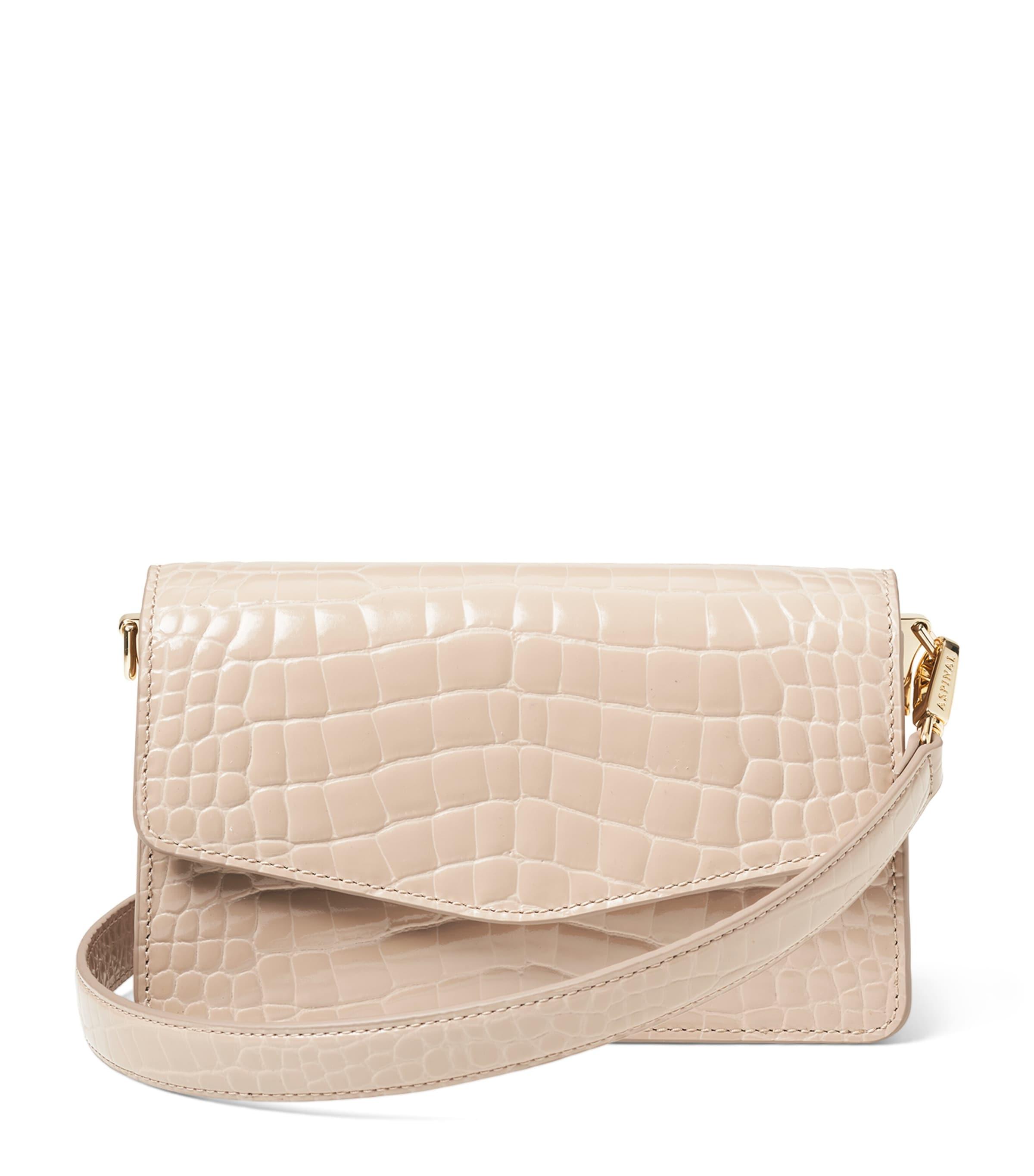 Aspinal Of London Croc-Embossed Leather Eliza Clutch Bag by ASPINAL OF LONDON
