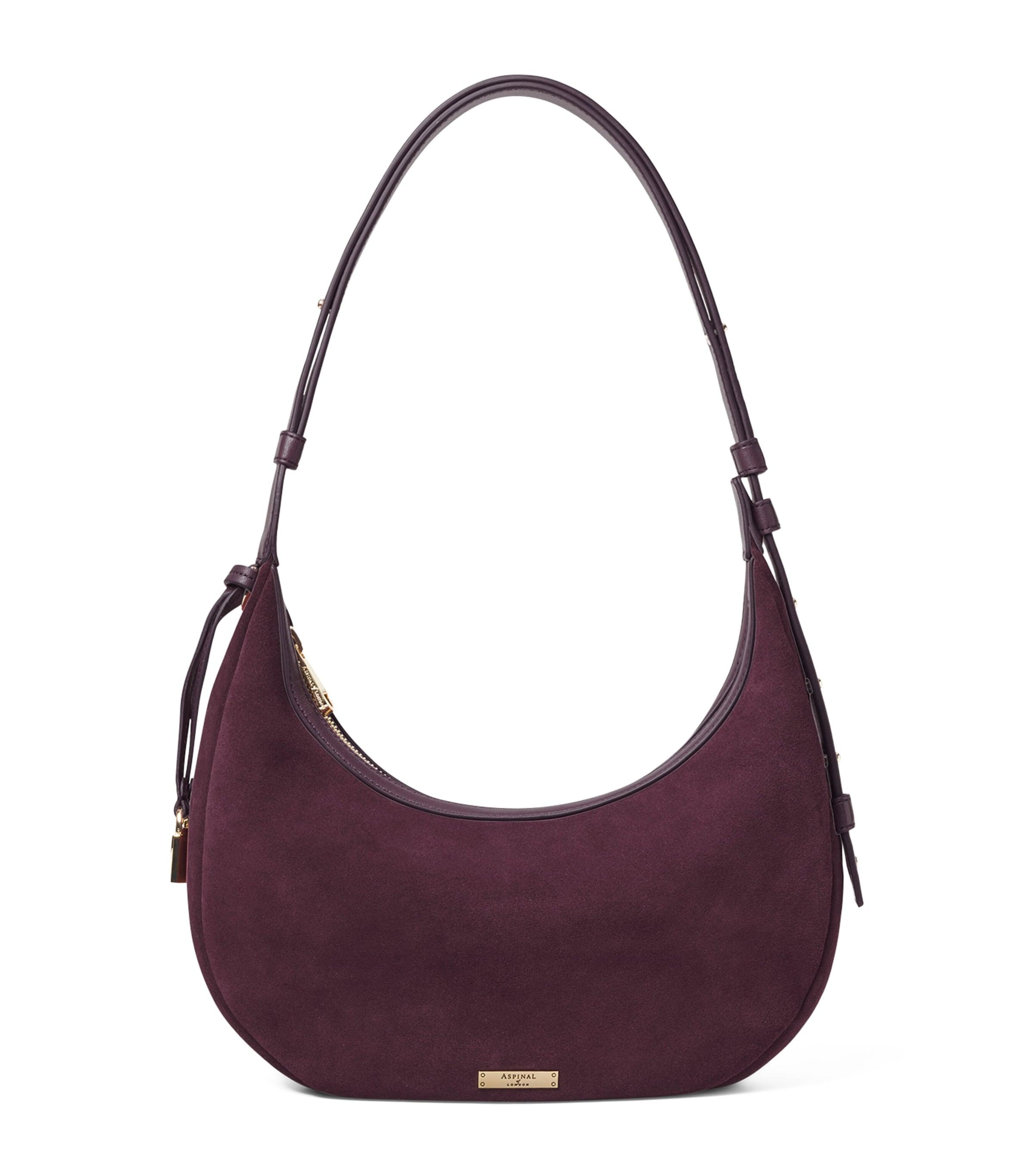 Aspinal Of London Small Suede Hudson Crescent Shoulder Bag by ASPINAL OF LONDON