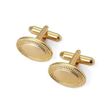 Engraved edge oval cufflinks by ASPINAL OF LONDON