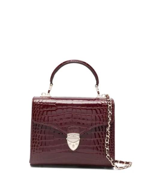medium Mayfair crocrodile-embossed tote bag by ASPINAL OF LONDON