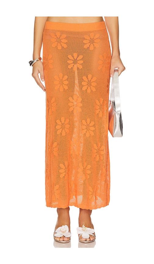 ASTA RESORT Bruna Crochet Skirt in Orange by ASTA RESORT