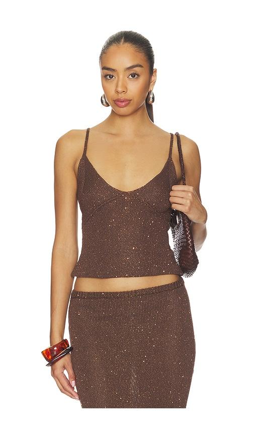 ASTA RESORT Carolina Camisole in Brown,Metallic Gold by ASTA RESORT