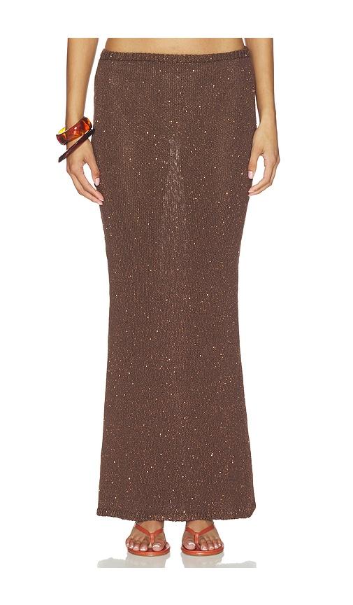 ASTA RESORT Carolina Skirt in Brown,Metallic Gold by ASTA RESORT