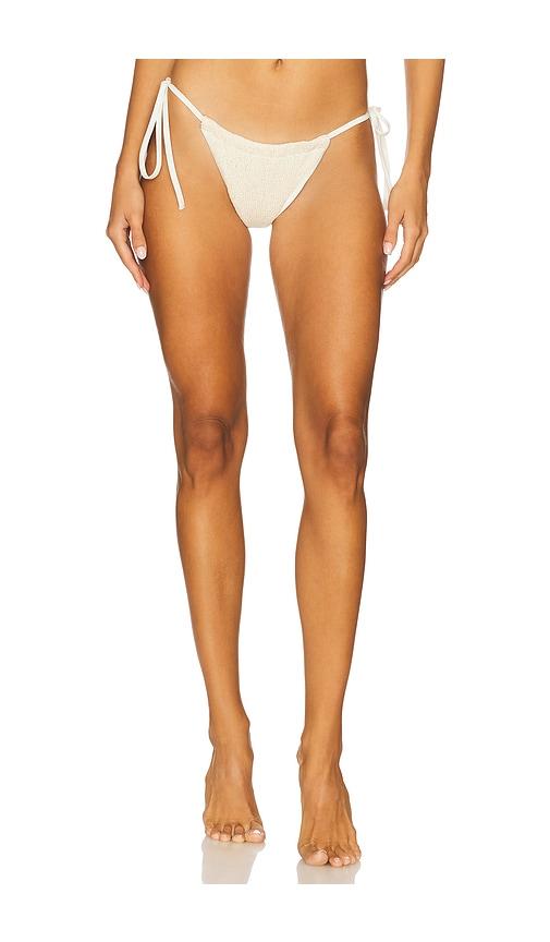 ASTA RESORT Mia Knitted String Bikini Bottom in Ivory by ASTA RESORT