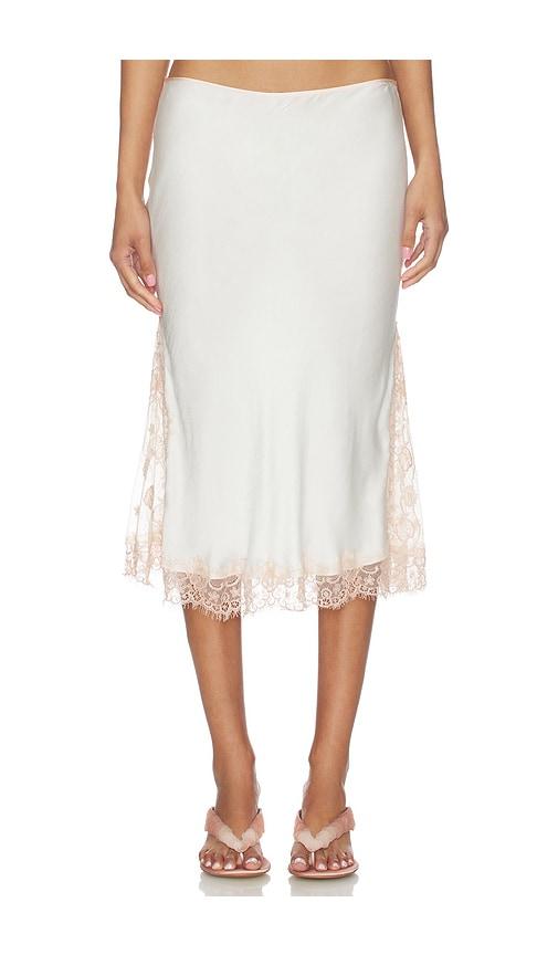 ASTA RESORT Nikolina Midi Skirt in White by ASTA RESORT