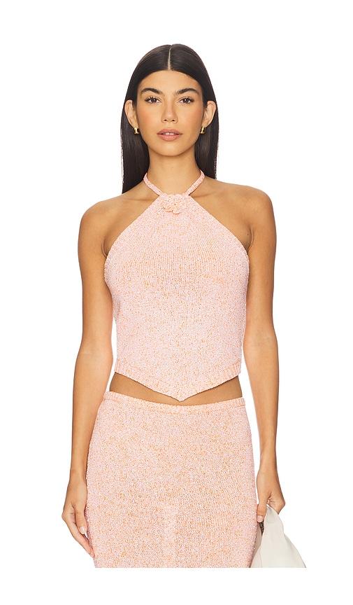 ASTA RESORT Teresa Scarf Top in Peach by ASTA RESORT