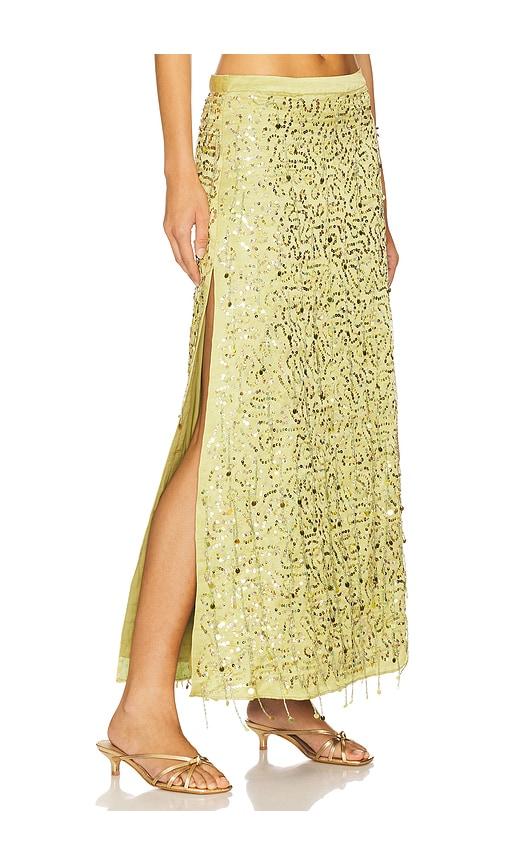 ASTA RESORT Yasmin Hand Beaded Skirt in Green by ASTA RESORT