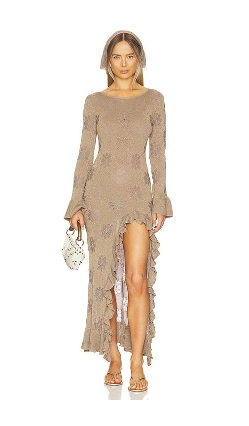 ASTA RESORT x REVOLVE Rafaella Split Dress in Metallic Bronze by ASTA RESORT