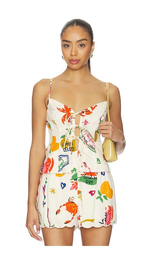 ASTR the Label Alma Top in White,Orange by ASTR THE LABEL