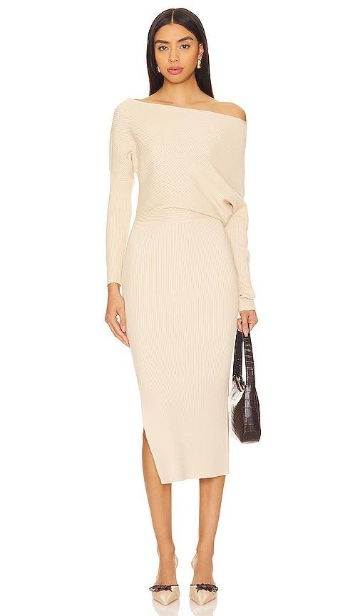ASTR the Label Caris Sweater Dress in Beige by ASTR THE LABEL